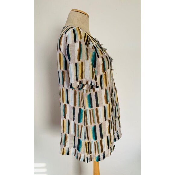 LAVIA Sempione Multicolored Tunic Top SZ 40 Made In Italy - Picture 8 of 11